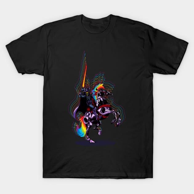 Dark Knight of Rainbows T-Shirt by matthewart